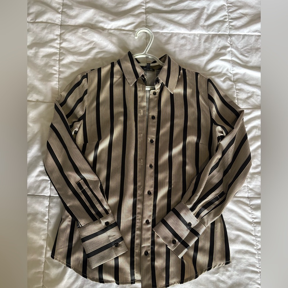 Striped Black and Tan Men's Shirt